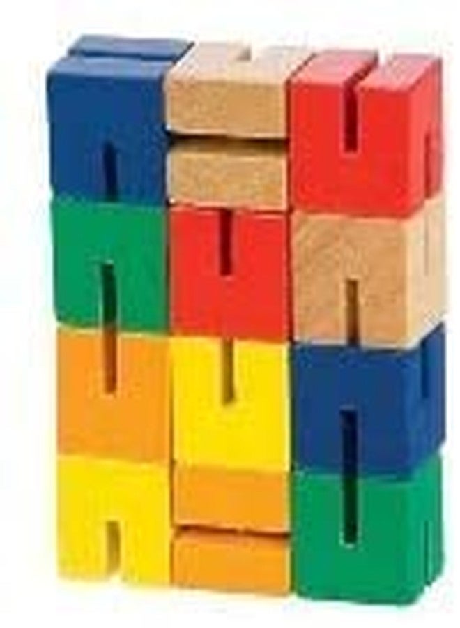 STAR MAGIC Wooden Twist Cubes Puzzle Fidget Multi Colored Flexi Puzzle Stretch, Twist, and Lock Bending Brain Teaser Fidget Sensory Toys for Kids, Stocking Stuffer and Party Favors Finger Fidget (6 Fidgets) - Image 4